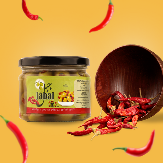 Jabal stuffed green olives with Chili